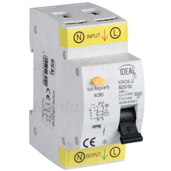 Interruttore magnetotermico differenziale 20A 6kA 2P KRO6 Kanlux Interruttore magnetotermico differenziale 20A 6kA 2P KRO6 Kanlux